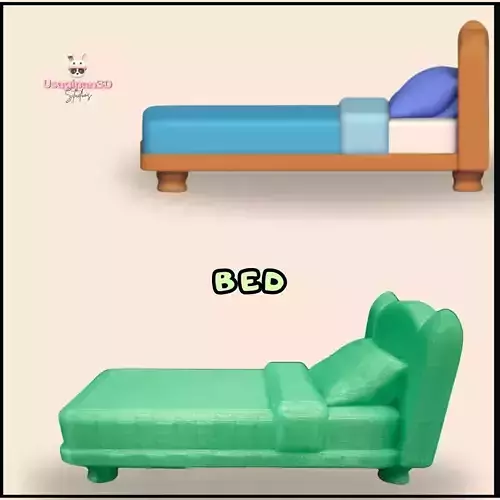 Cute Bed 3D print model