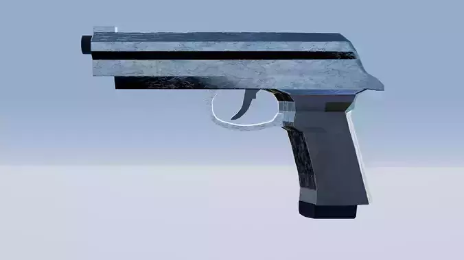 Realistic 9mm Pistol Model Game Ready  Low  High Poly