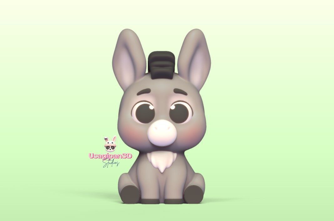 Baby Donkey plus Keychain version 3D print model_1