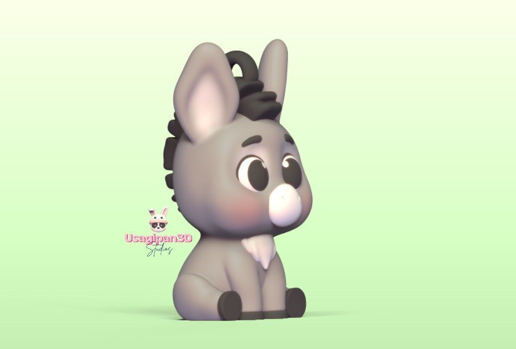 Baby Donkey plus Keychain version 3D print model_4