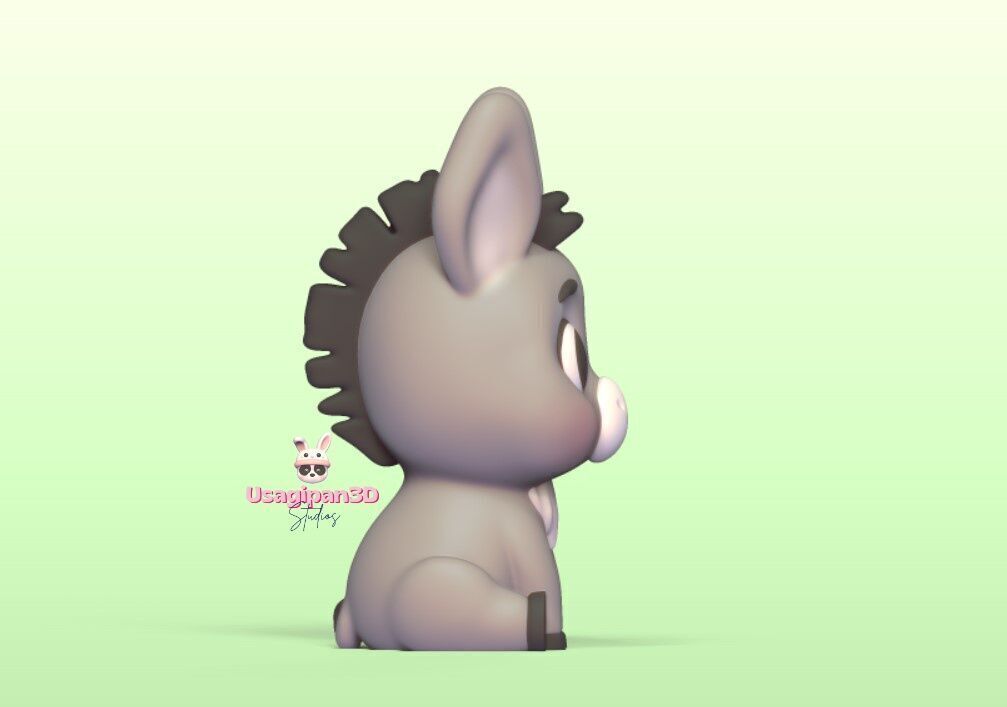 Baby Donkey plus Keychain version 3D print model_3