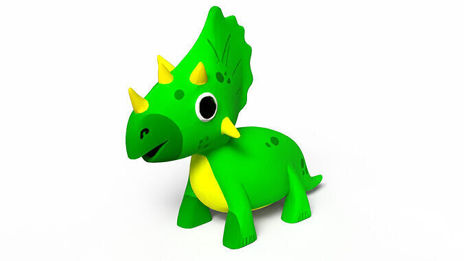 Cute Green Dinosaur  Low-poly 3D model