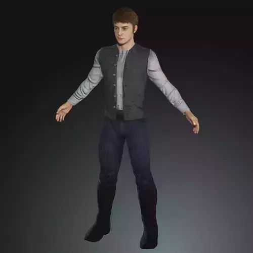 Napoleonic civilian 1812 Low-poly 3D model