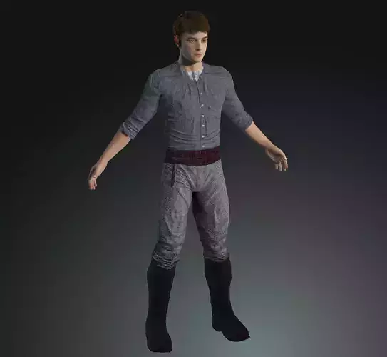 Napoleonic civilian 1812 Low-poly 3D model