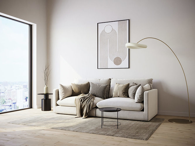 interior living room scene Vol 03 3D Model Pack 4