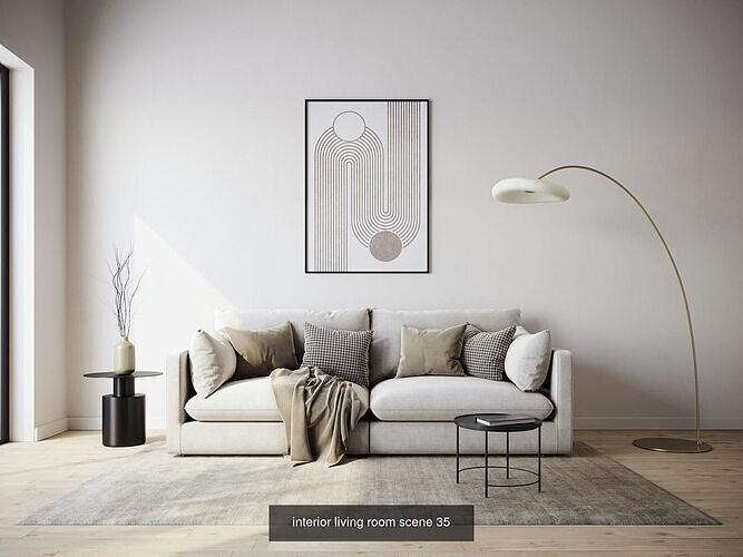 interior living room scene Vol 03 3D Model Pack 3