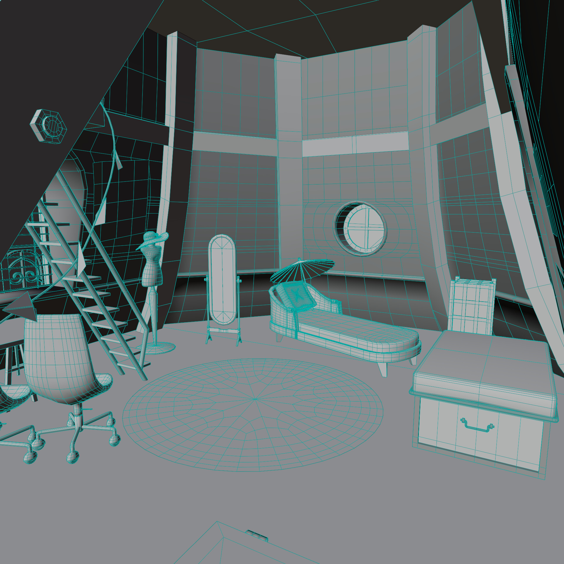 Miraculous Ladybug Marinette Room Low Poly 3D scene environment Low-poly 3D model_12