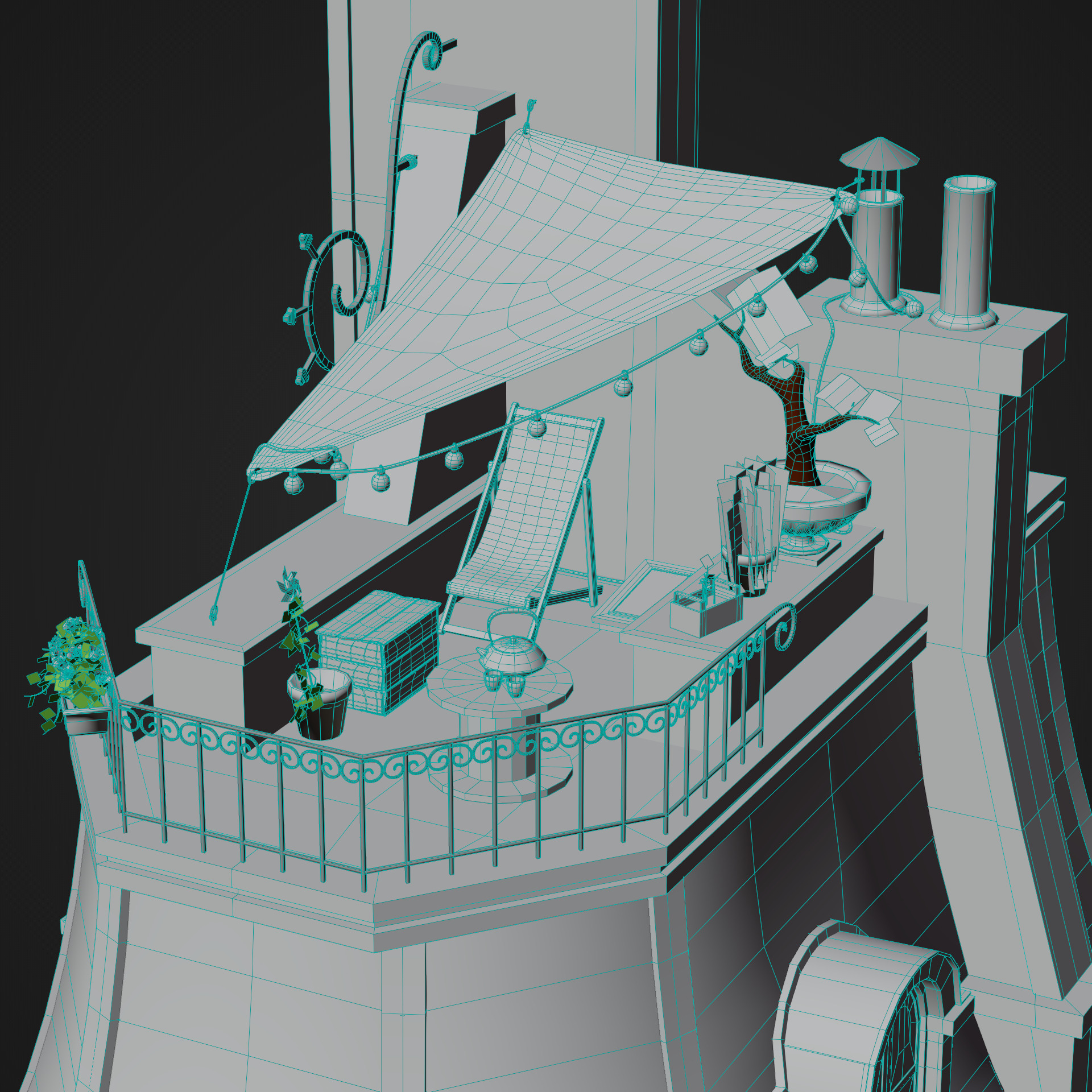 Miraculous Ladybug Marinette Room Low Poly 3D scene environment Low-poly 3D model_11