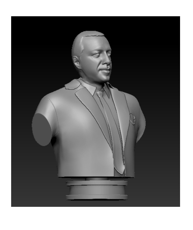 Recep Tayyip Erdogan 3D Model STL Dosyasi Dekoratif Bust 3D print model_1