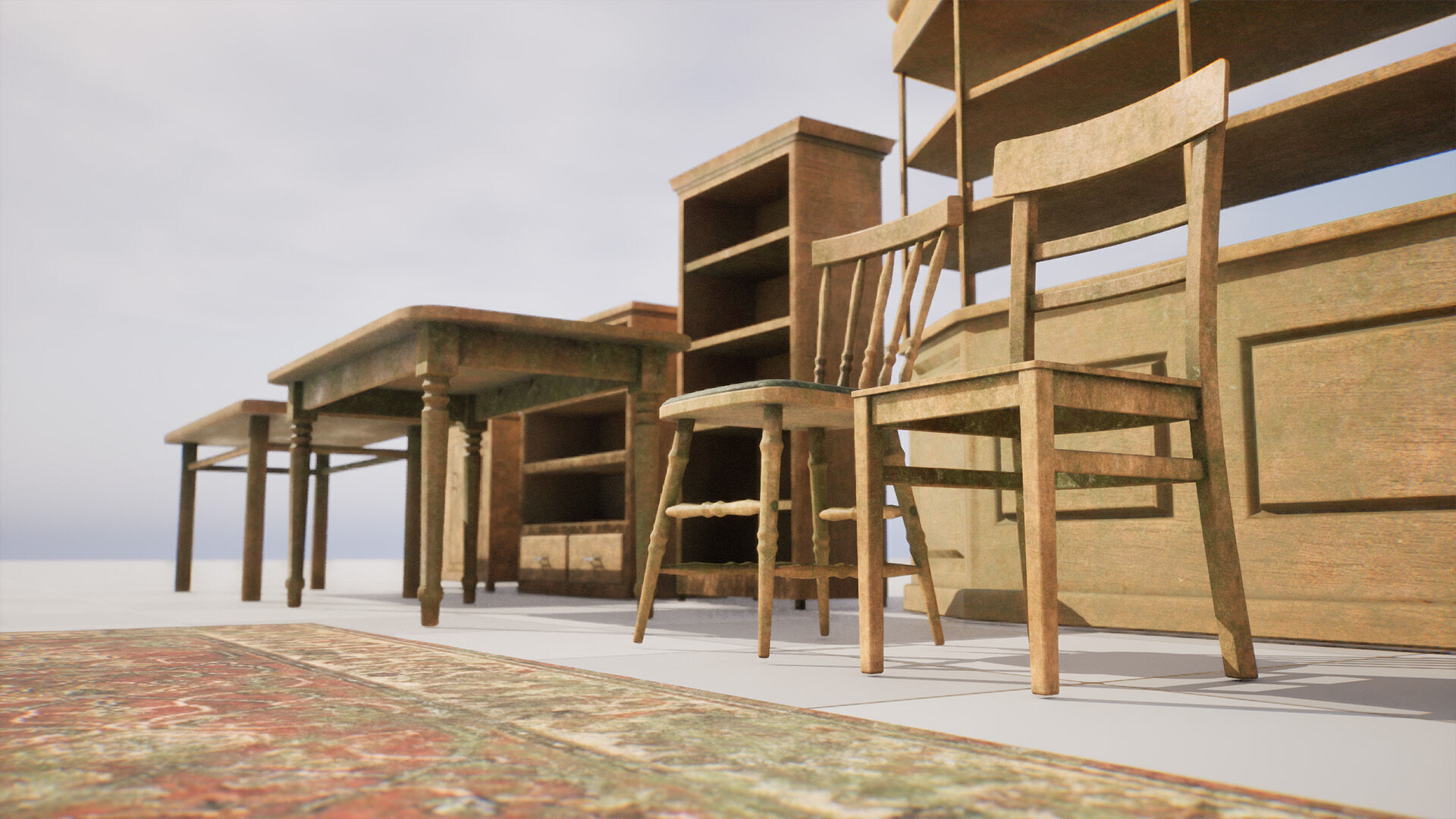 Old Furniture Pack Low-poly 3D model_2