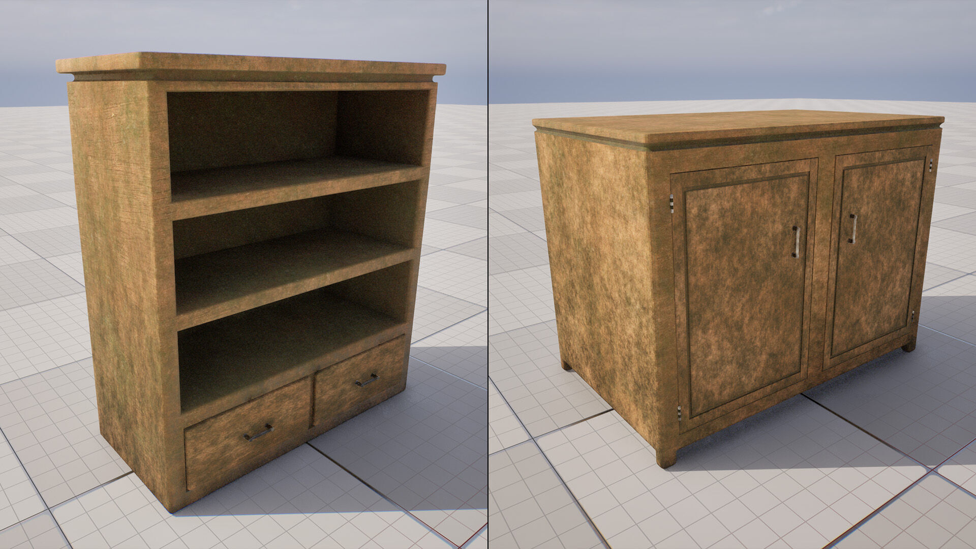 Old Furniture Pack Low-poly 3D model_4