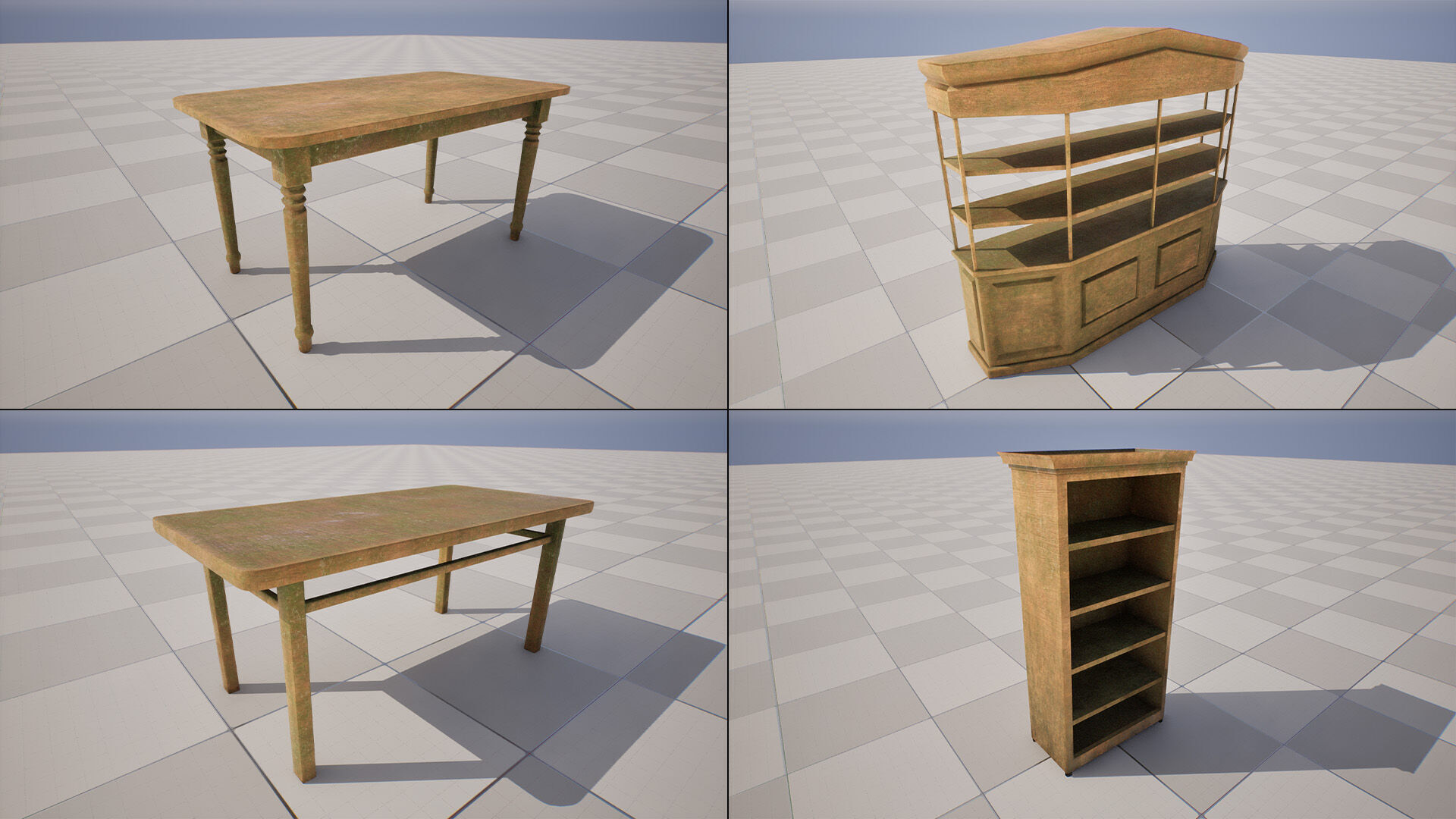 Old Furniture Pack Low-poly 3D model_5