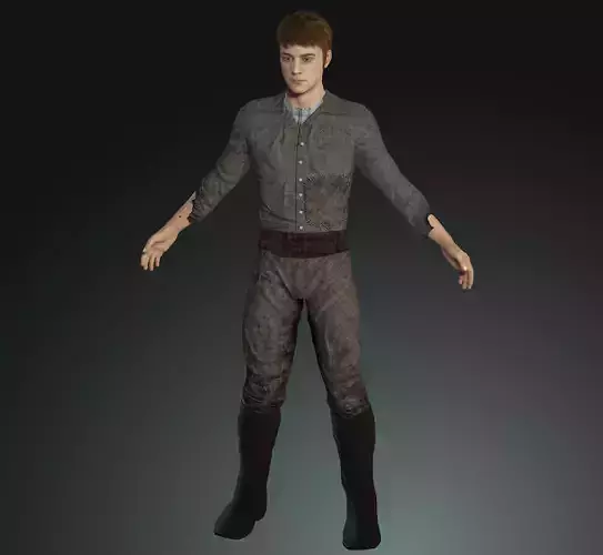Napoleonic civilian 1812 Low-poly 3D model