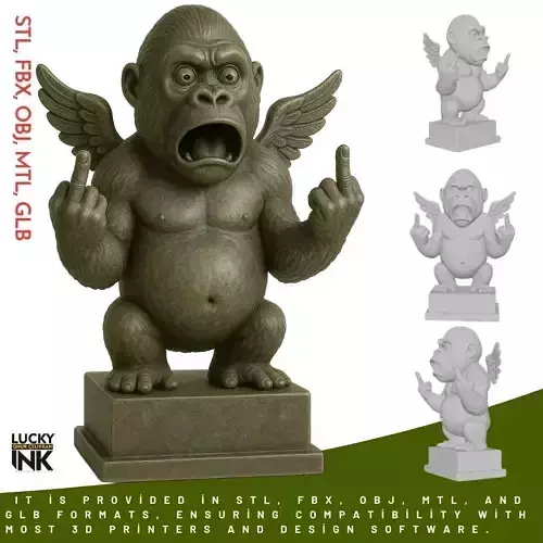 3D Printable Posing Orangutan  FBX STL OBJ