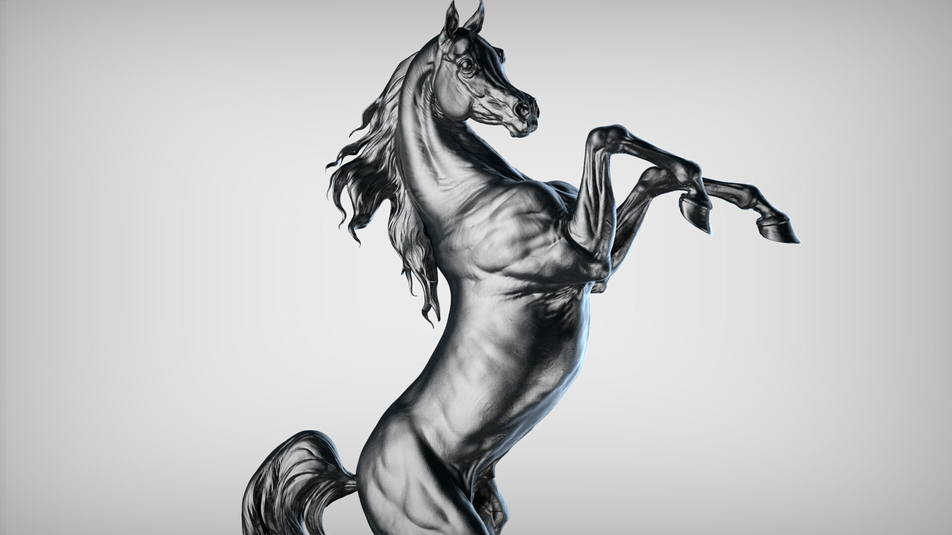 Rearing Arabian horse - 3D Sculpting 3D print model_8