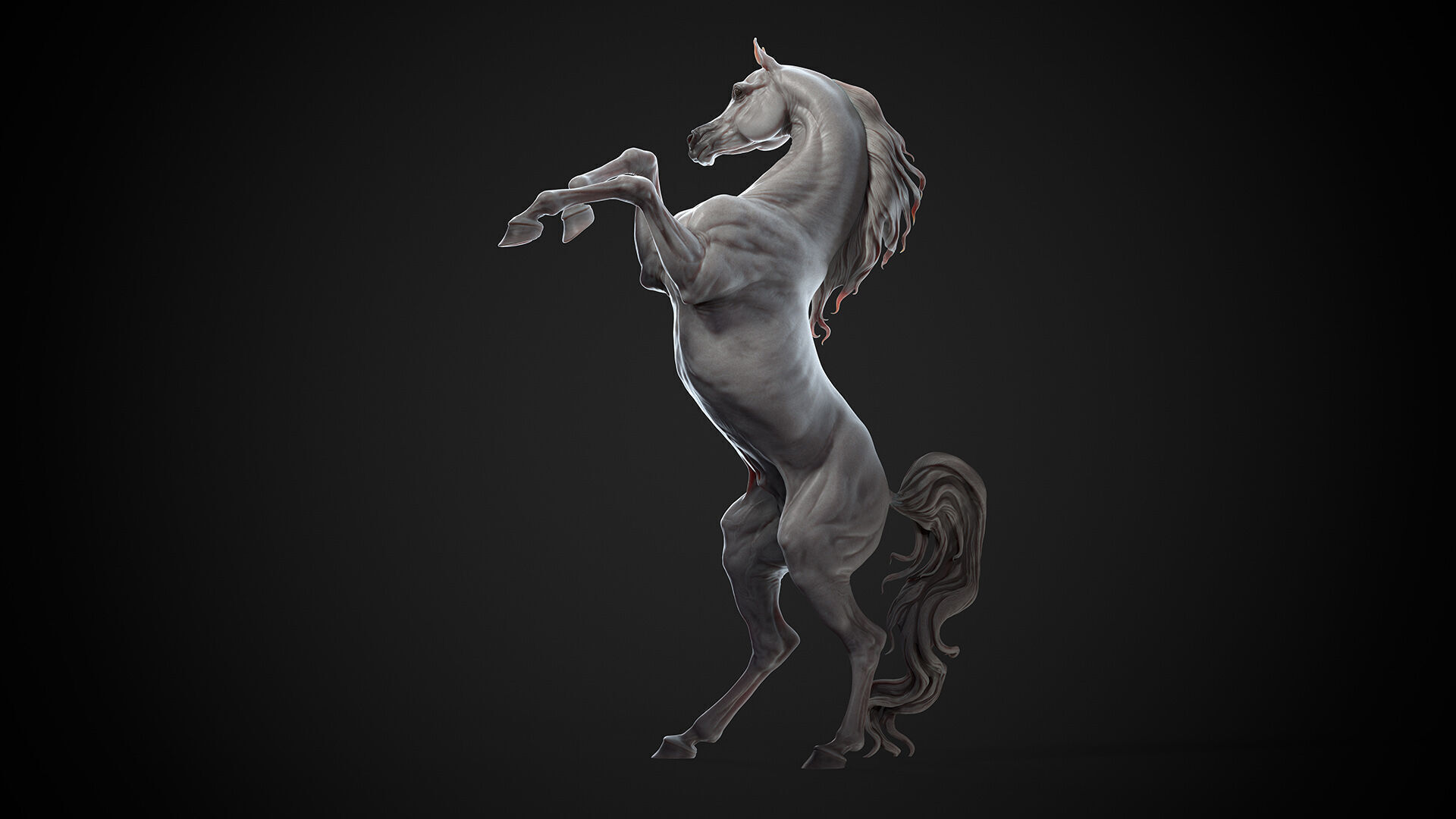 Rearing Arabian horse - 3D Sculpting 3D print model_3