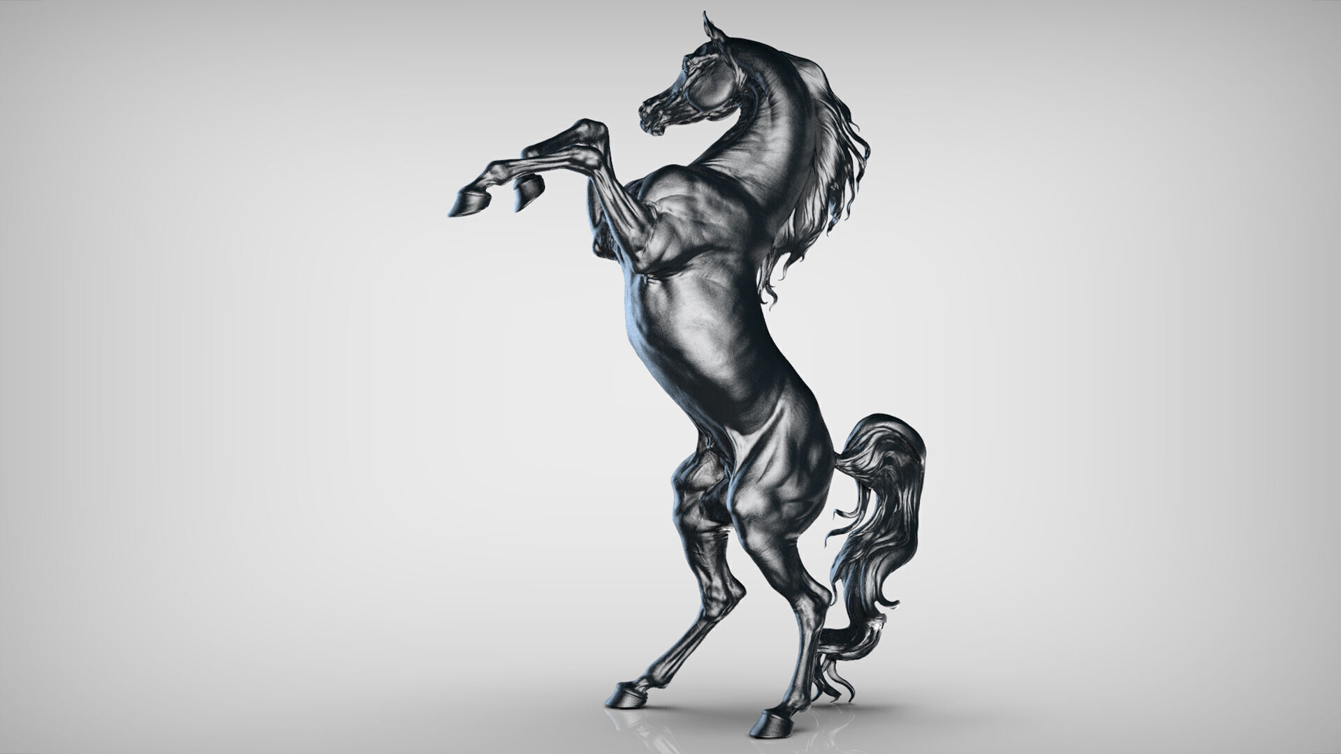 Rearing Arabian horse - 3D Sculpting 3D print model_10