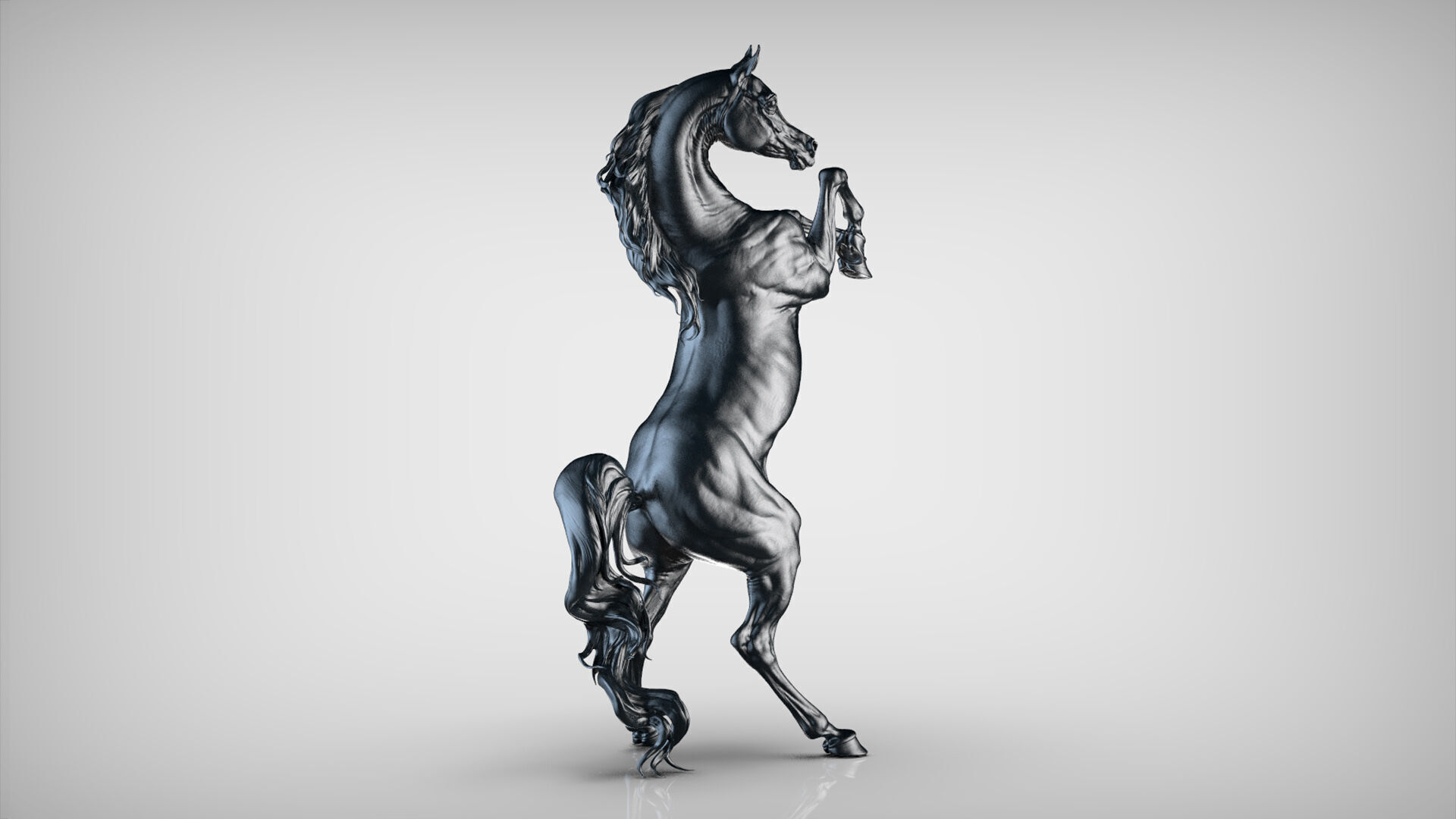 Rearing Arabian horse - 3D Sculpting 3D print model_6