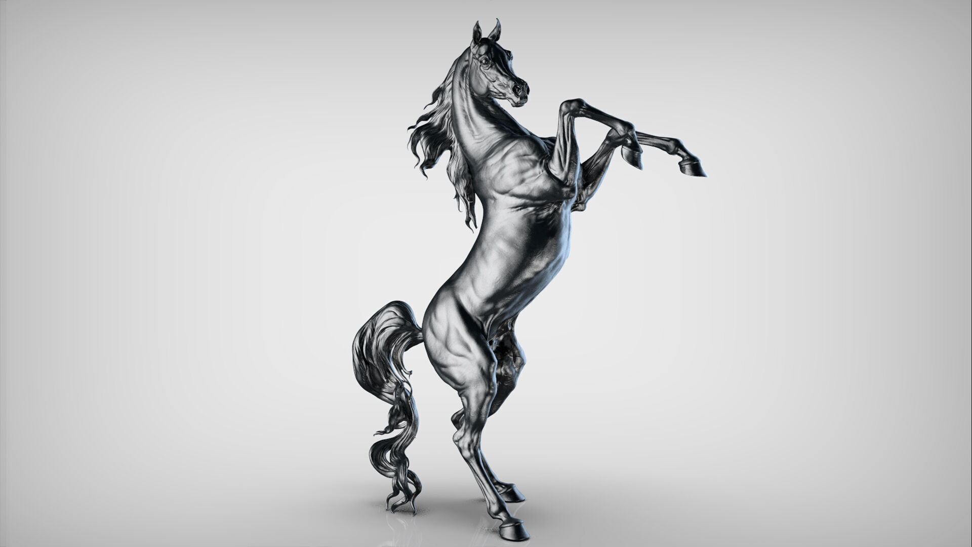 Rearing Arabian horse - 3D Sculpting 3D print model_7