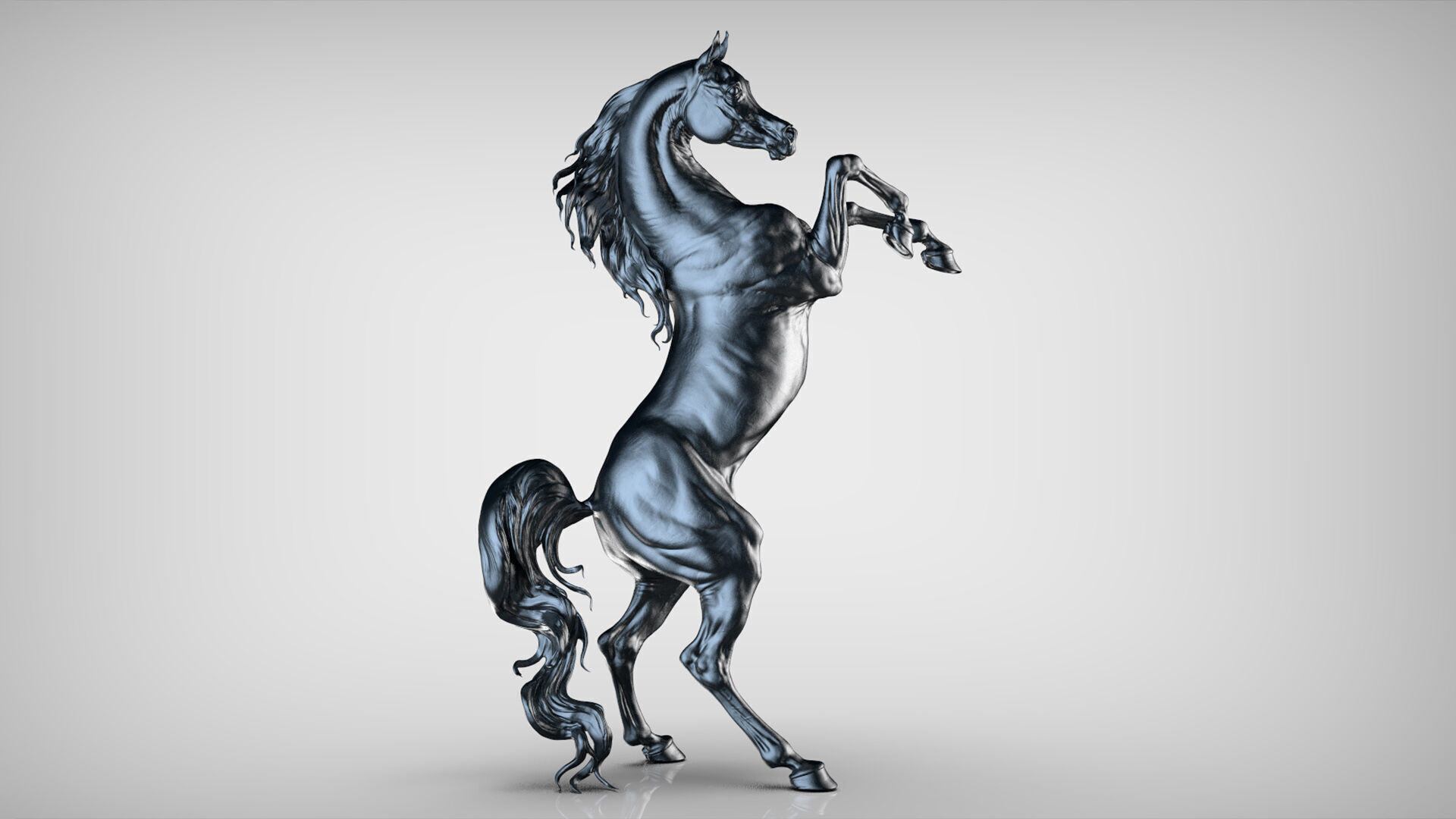 Rearing Arabian horse - 3D Sculpting 3D print model_11