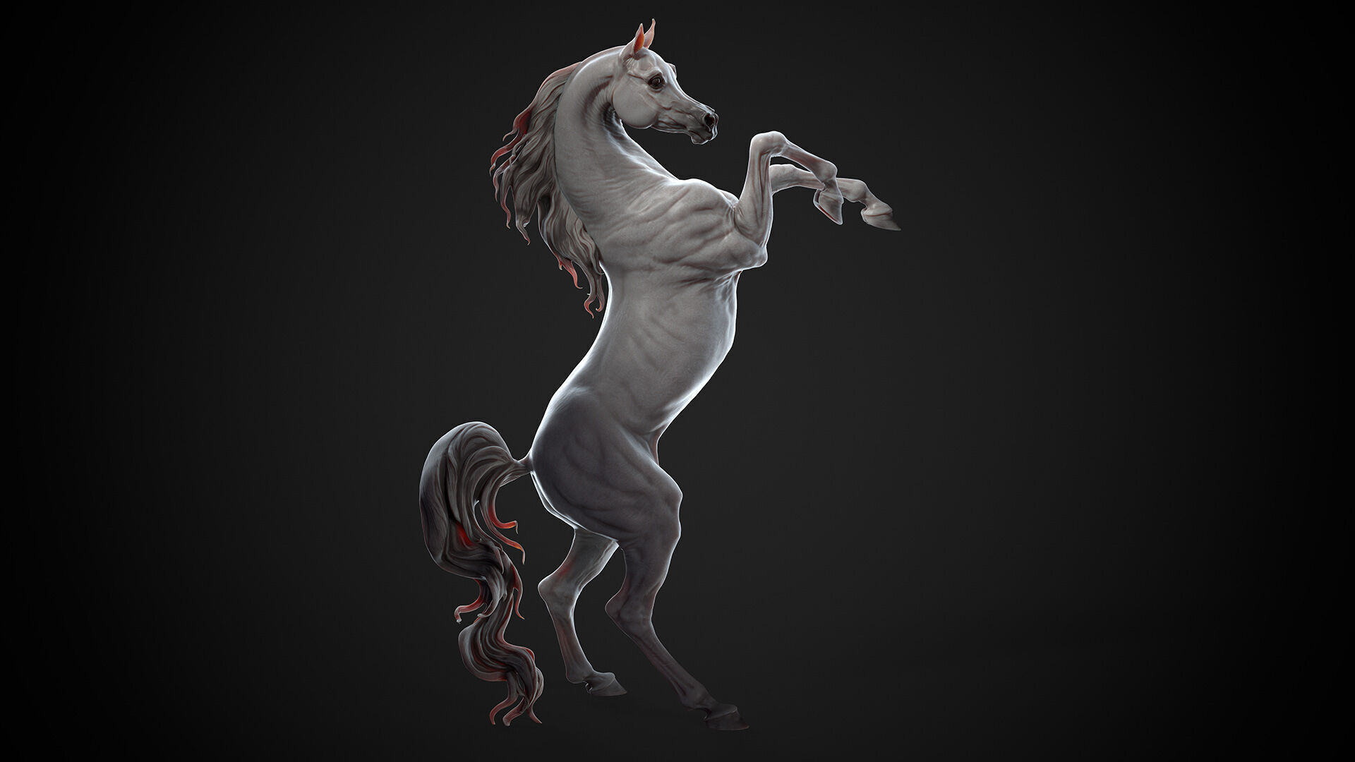Rearing Arabian horse - 3D Sculpting 3D print model_2