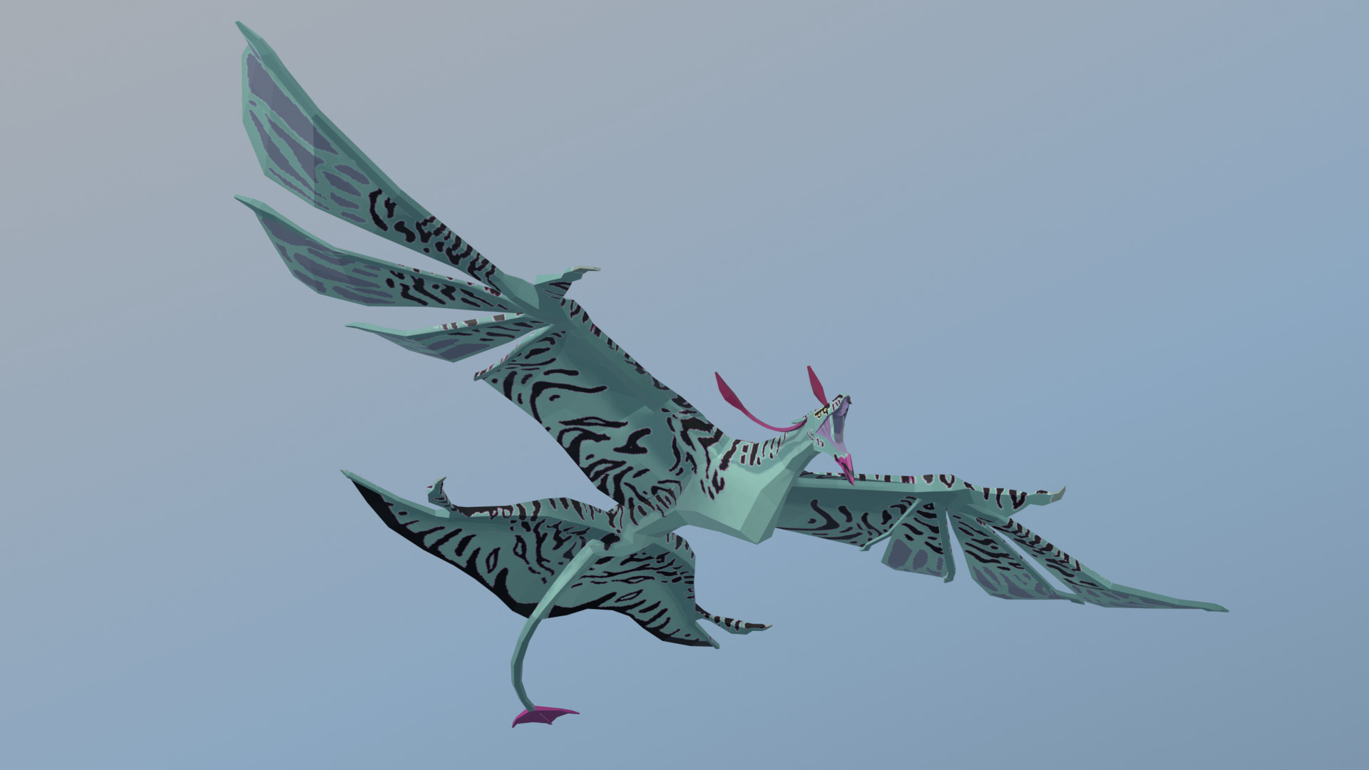 Lowpoly Ikran model - Blender Low-poly 3D model_2