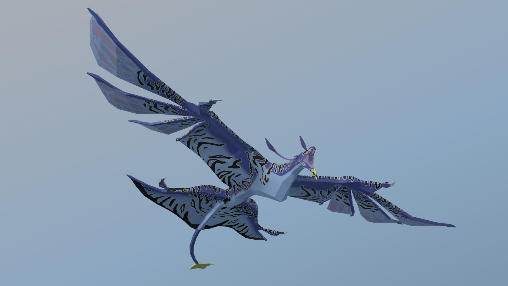 Lowpoly Ikran model - Blender Low-poly 3D model_3