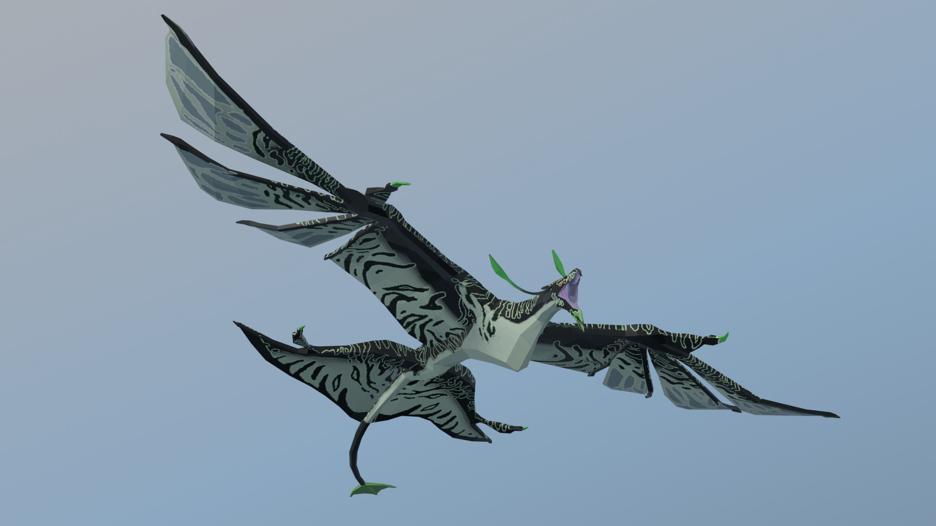 Lowpoly Ikran model - Blender Low-poly 3D model_5