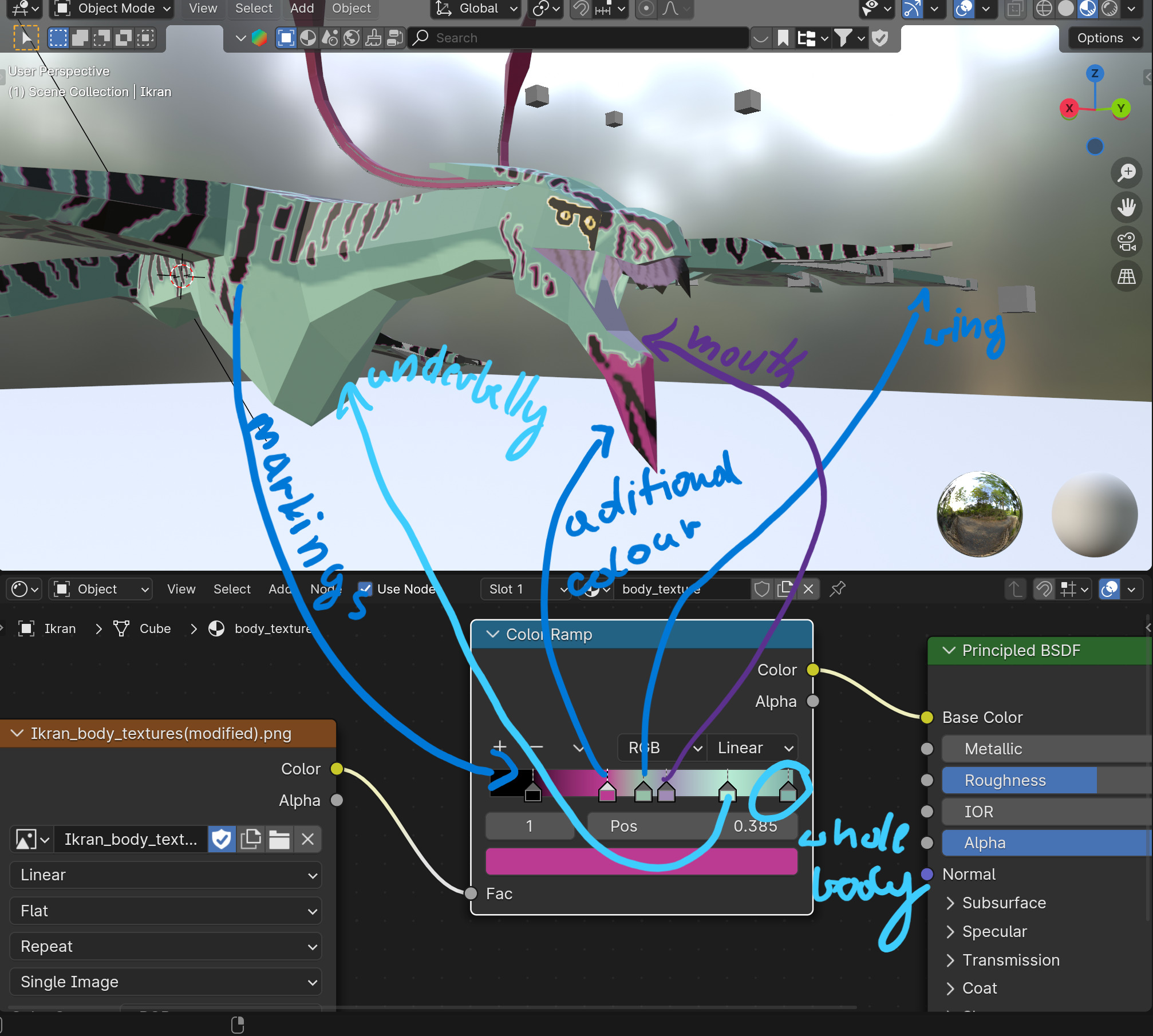 Lowpoly Ikran model - Blender Low-poly 3D model_8