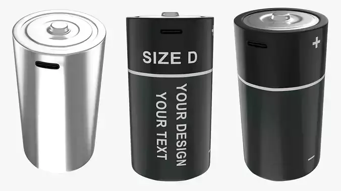 D Battery Cell with Type-C USB 3D model