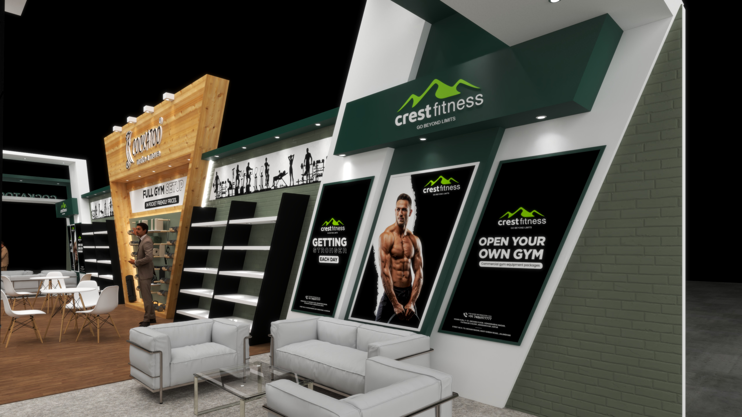 Exhibition Stand 19x10 3Sides D1V1 3D model 3D model_6