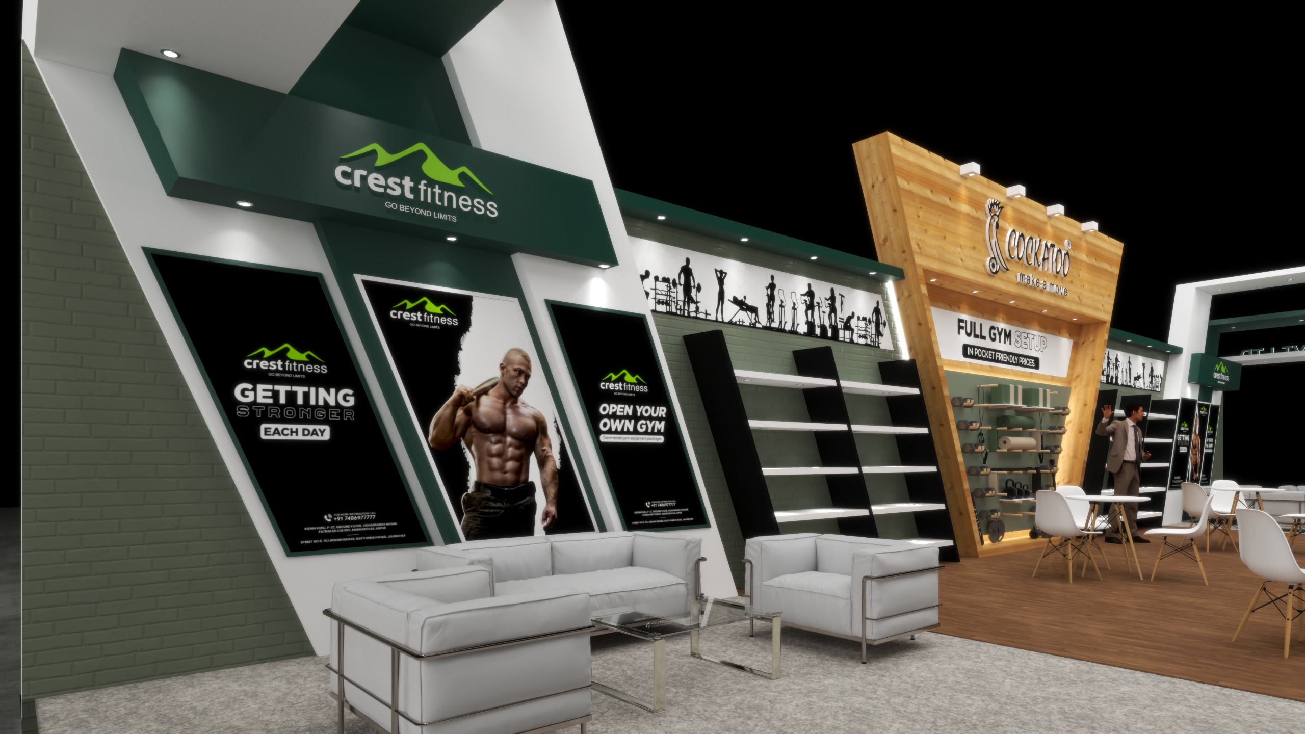 Exhibition Stand 19x10 3Sides D1V1 3D model 3D model_8