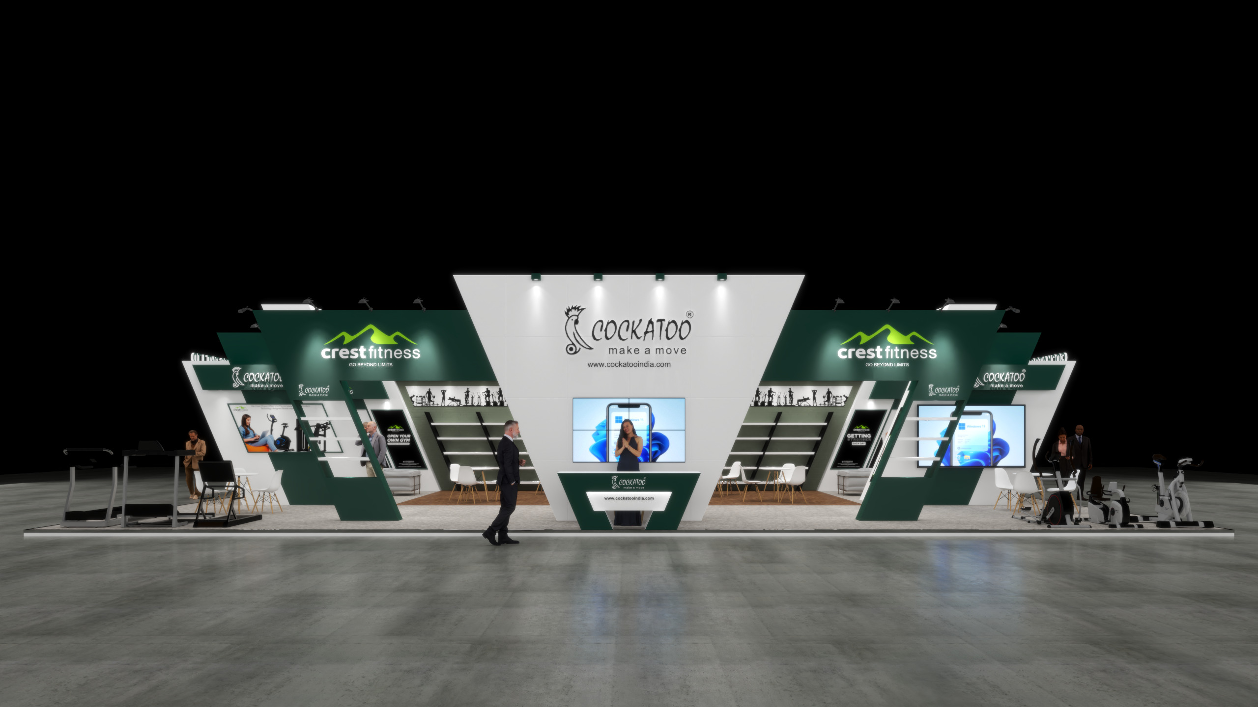 Exhibition Stand 19x10 3Sides D1V1 3D model 3D model_1