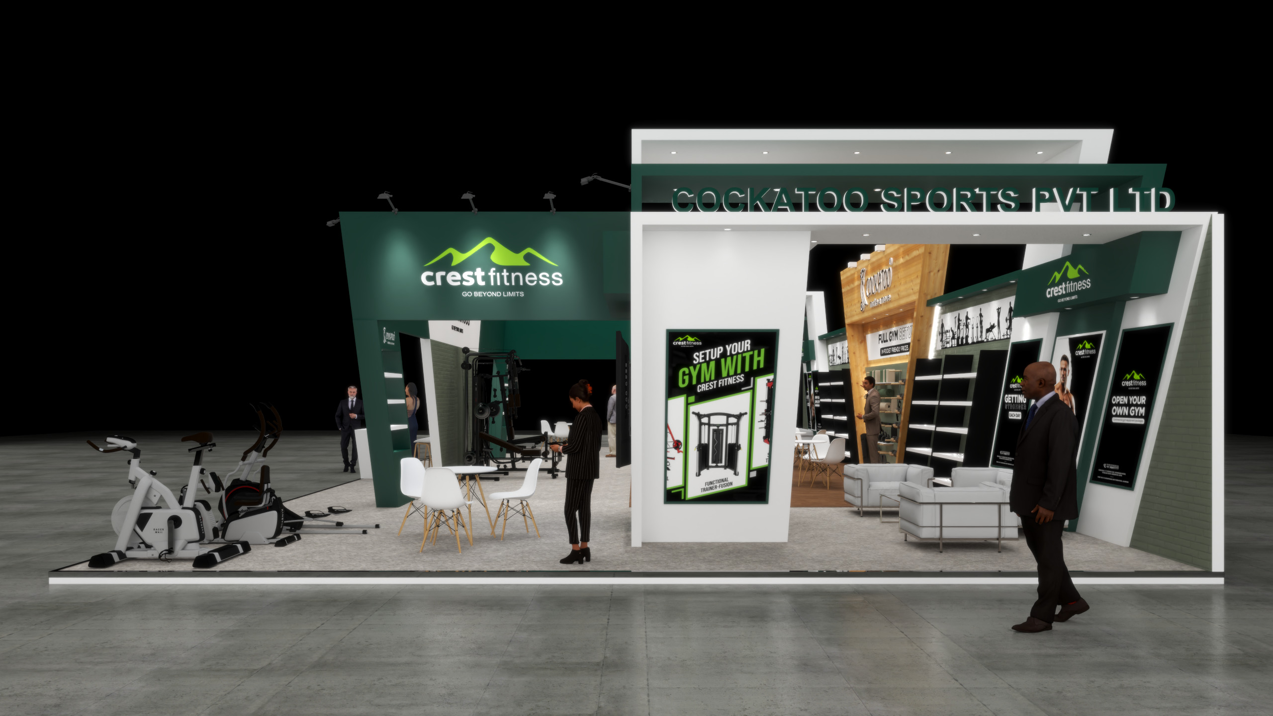 Exhibition Stand 19x10 3Sides D1V1 3D model 3D model_5