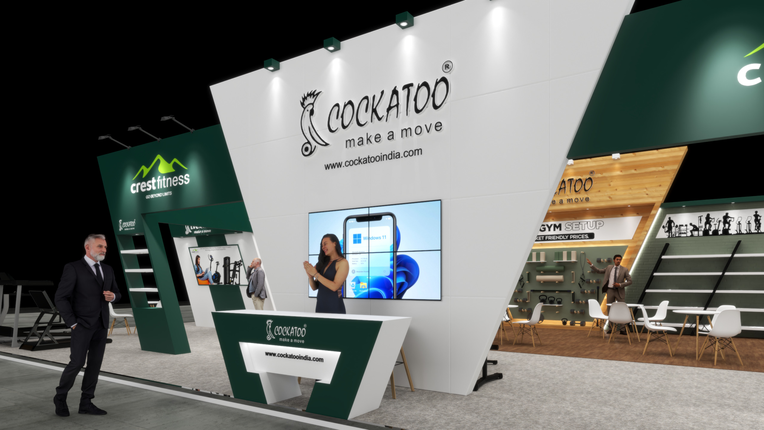 Exhibition Stand 19x10 3Sides D1V1 3D model 3D model_3