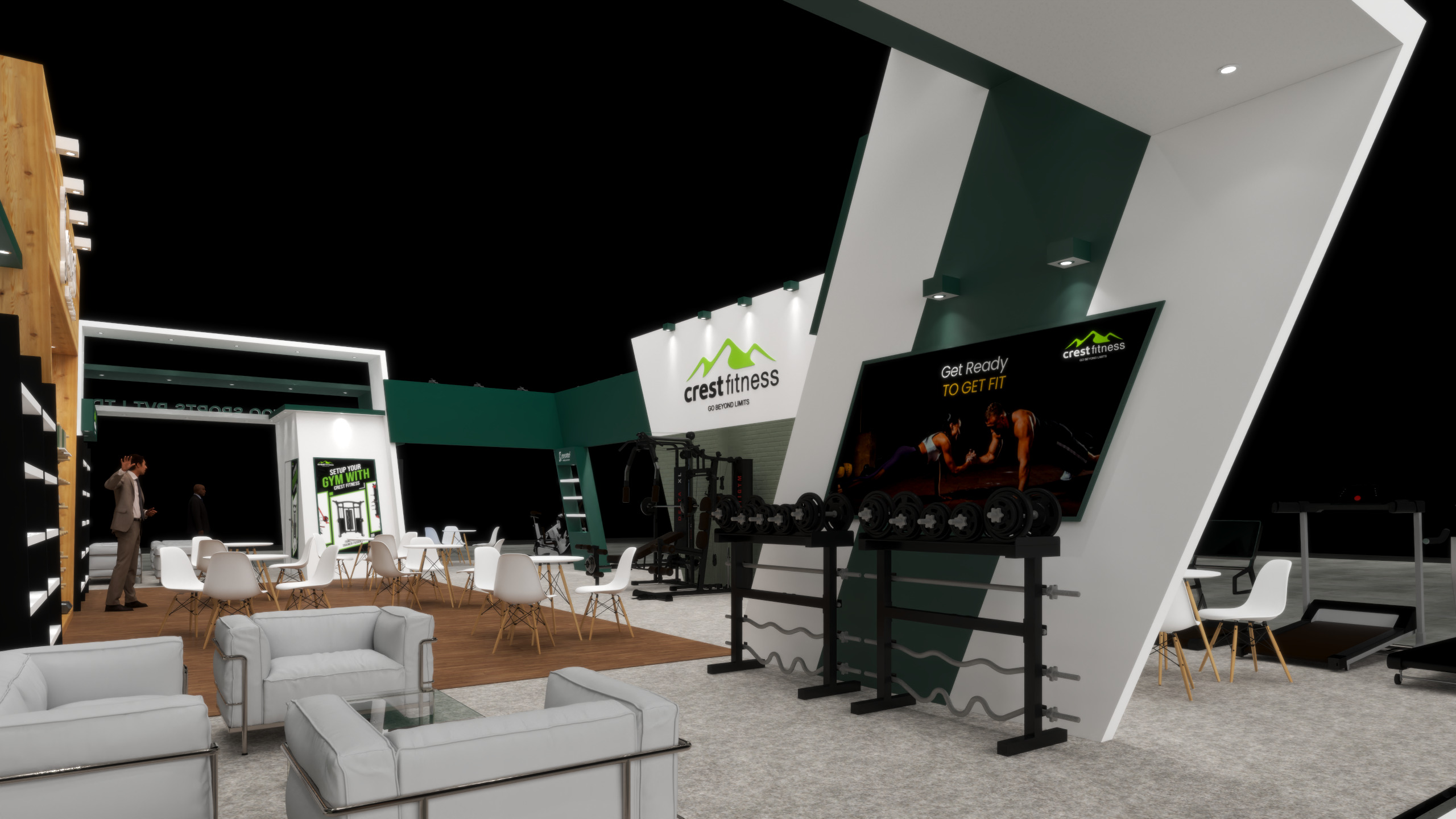 Exhibition Stand 19x10 3Sides D1V1 3D model 3D model_10