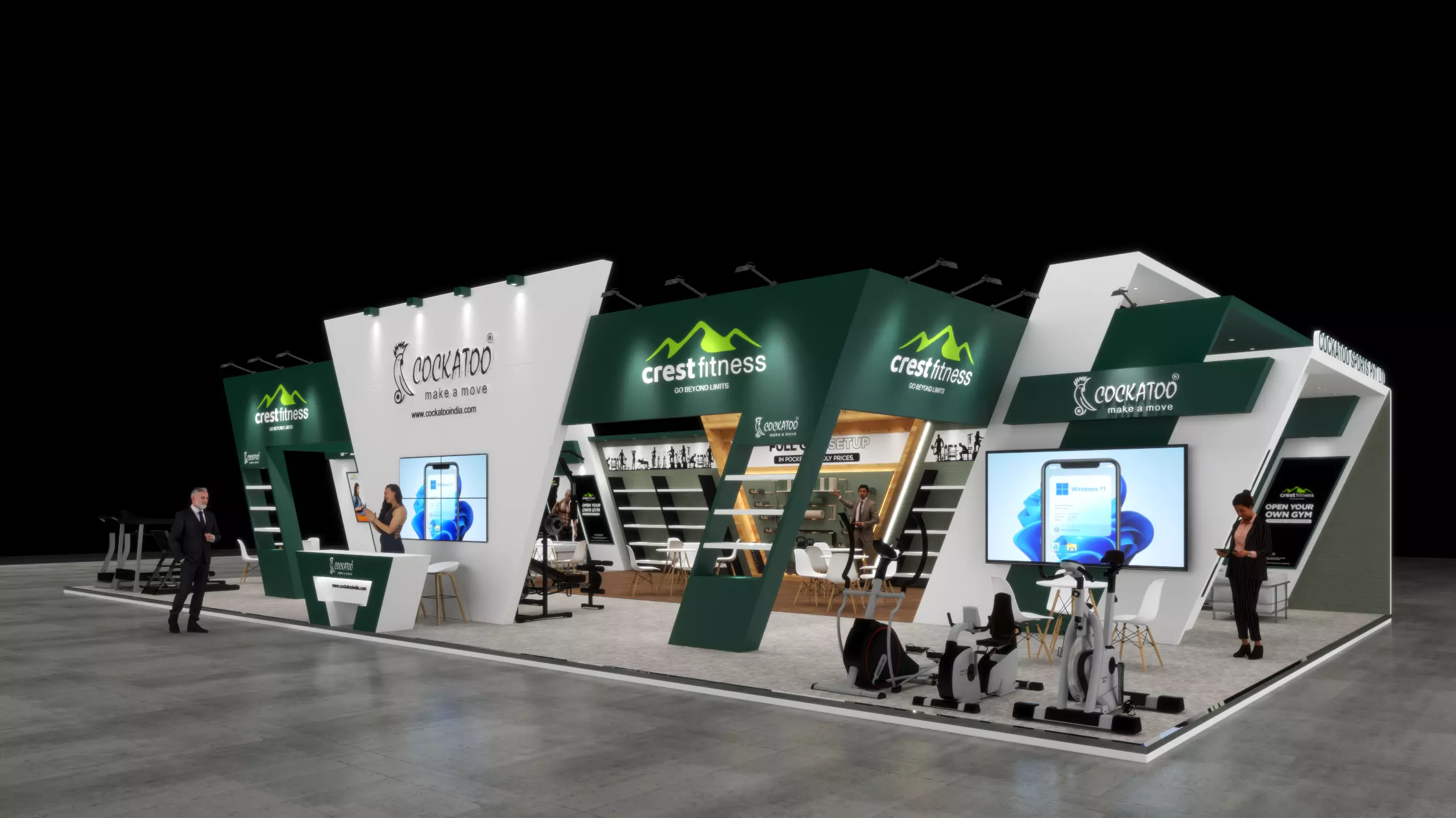 Exhibition Stand 19x10 3Sides D1V1 3D model 3D model_0