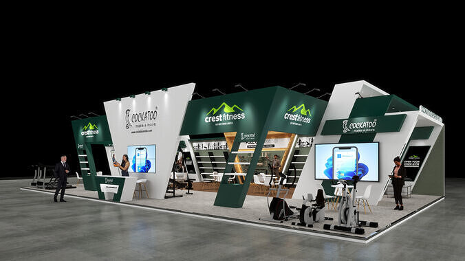 Exhibition Stand 19x10 3Sides D1V1 3D model 3D model