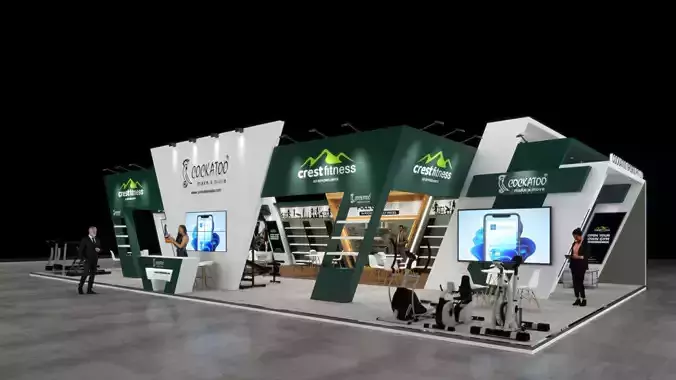 Exhibition Stand 19x10 3Sides D1V1 3D model