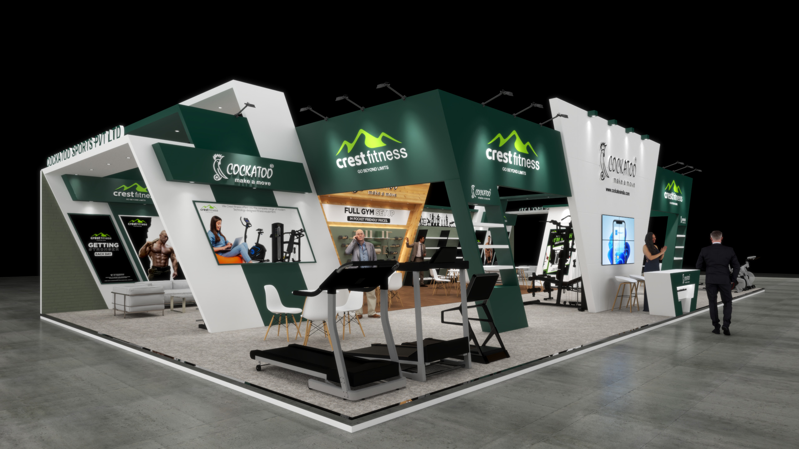 Exhibition Stand 19x10 3Sides D1V1 3D model 3D model_2