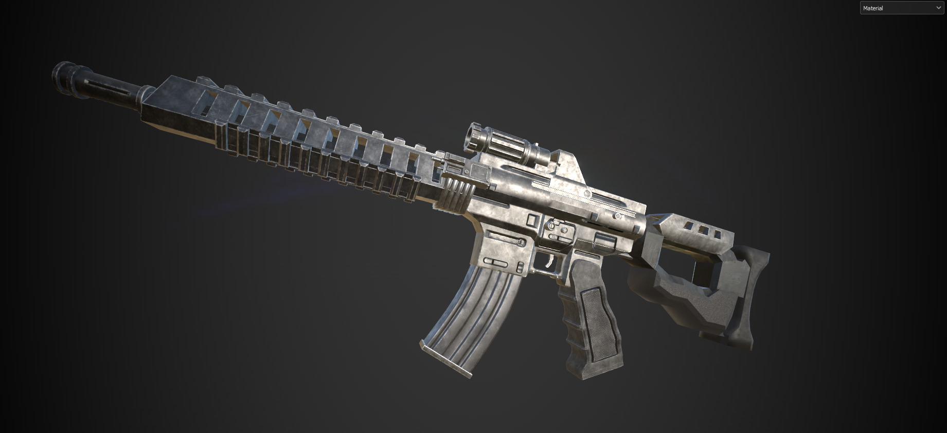 realistic M4A1 model gun black 3D model_3