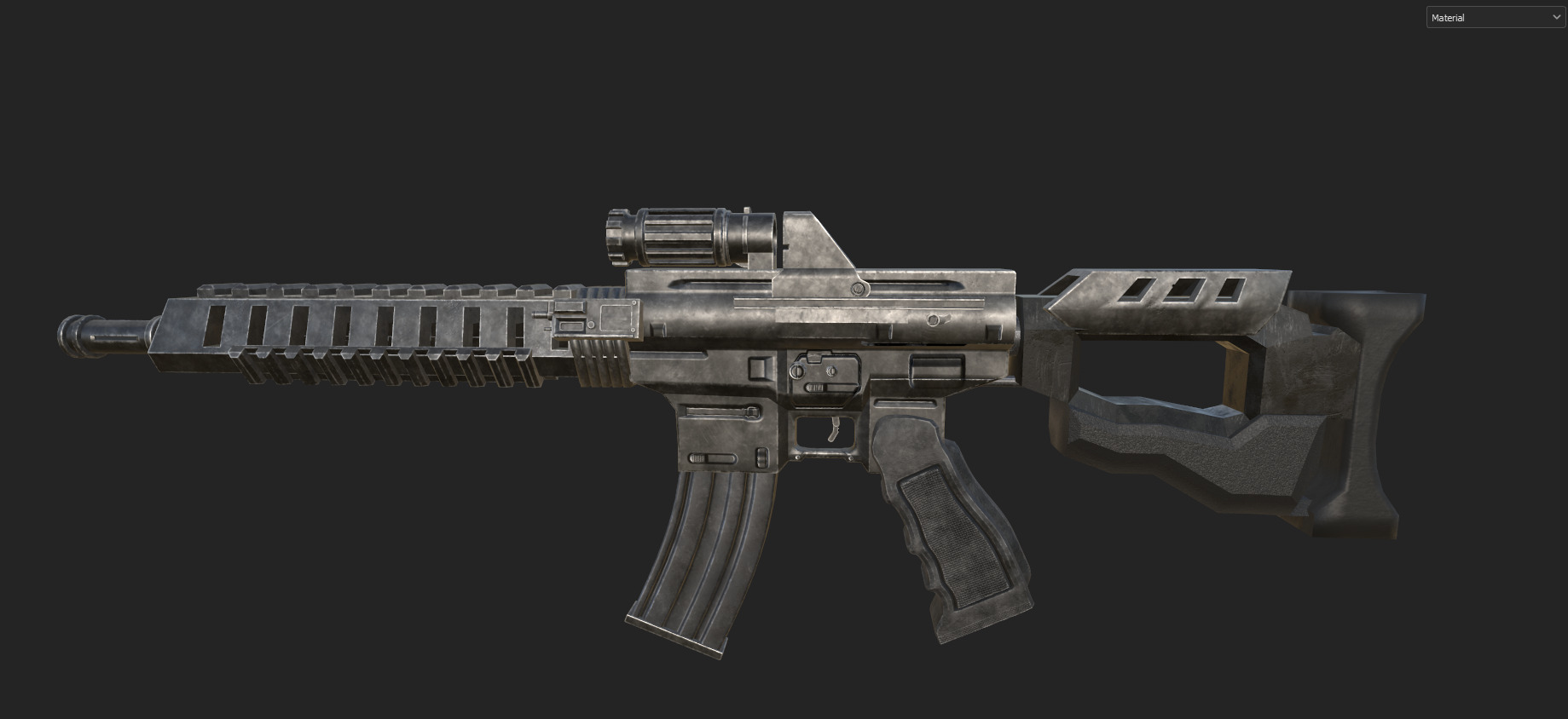 realistic M4A1 model gun black 3D model_2