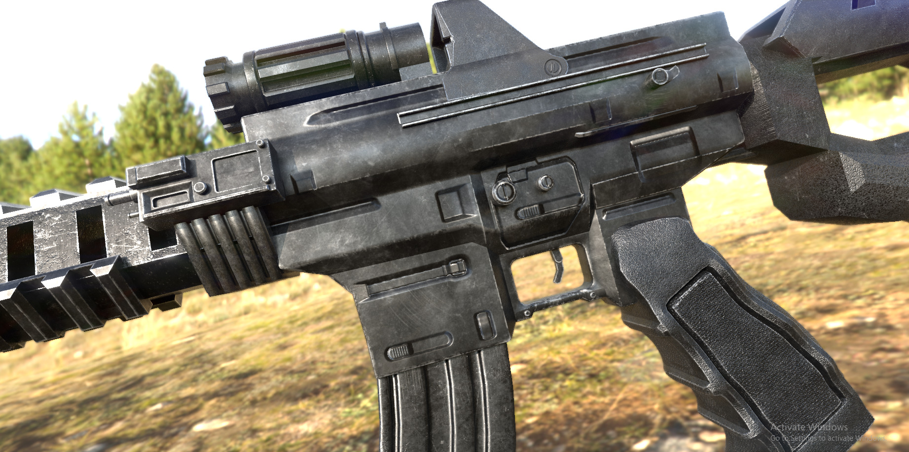realistic M4A1 model gun black 3D model_9