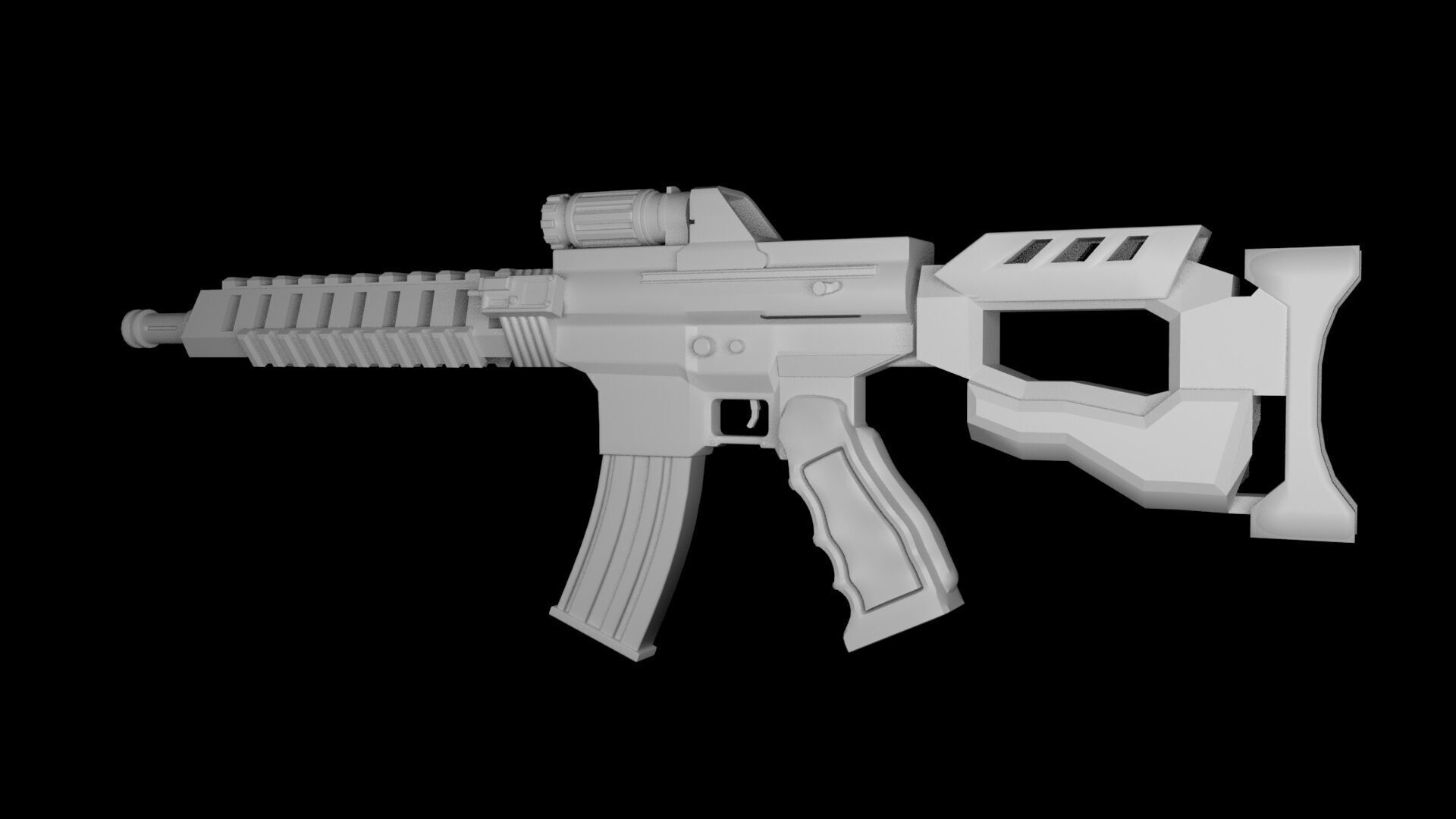 realistic M4A1 model gun black 3D model_11