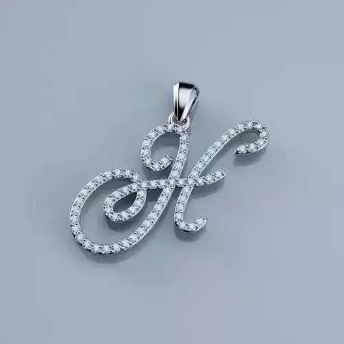 Pendant Alphabet H 3D print model