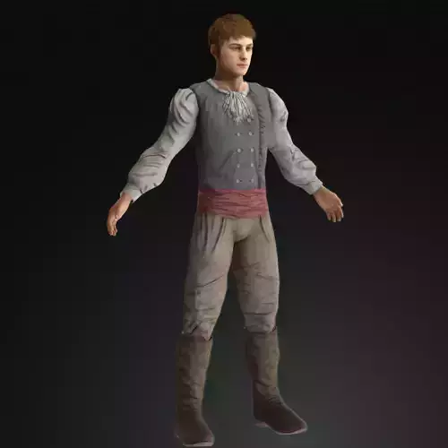 Napoleonic civilian 1812 Low-poly 3D model