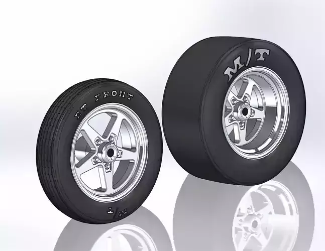 Set of wheels Summit Warrior RT for scale model dragster