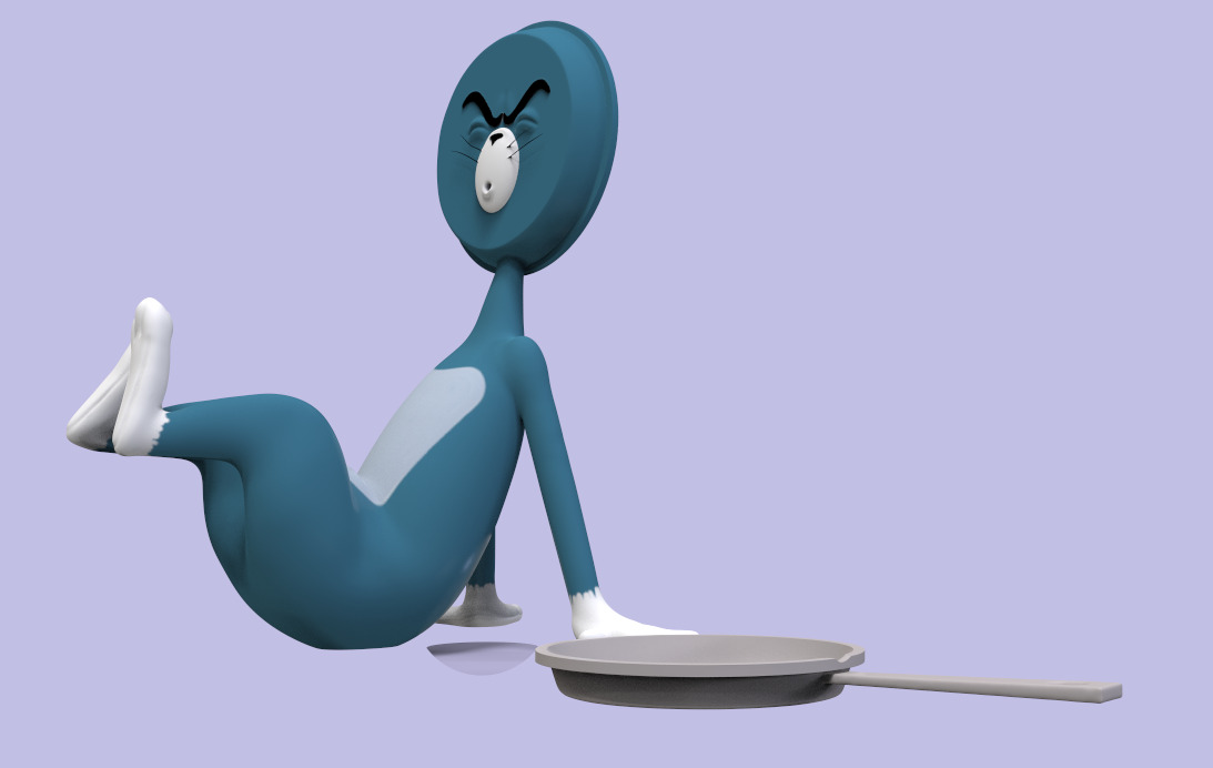 TOM AND JERRY PACK -BALD TOM-TOM PANSHAPED FACE AND STAIRSSHAPED 3D print model_21