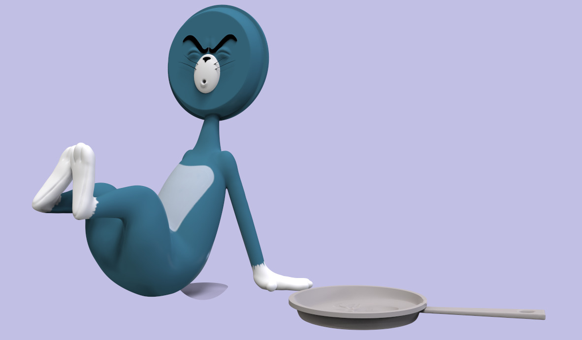 TOM AND JERRY PACK -BALD TOM-TOM PANSHAPED FACE AND STAIRSSHAPED 3D print model_20