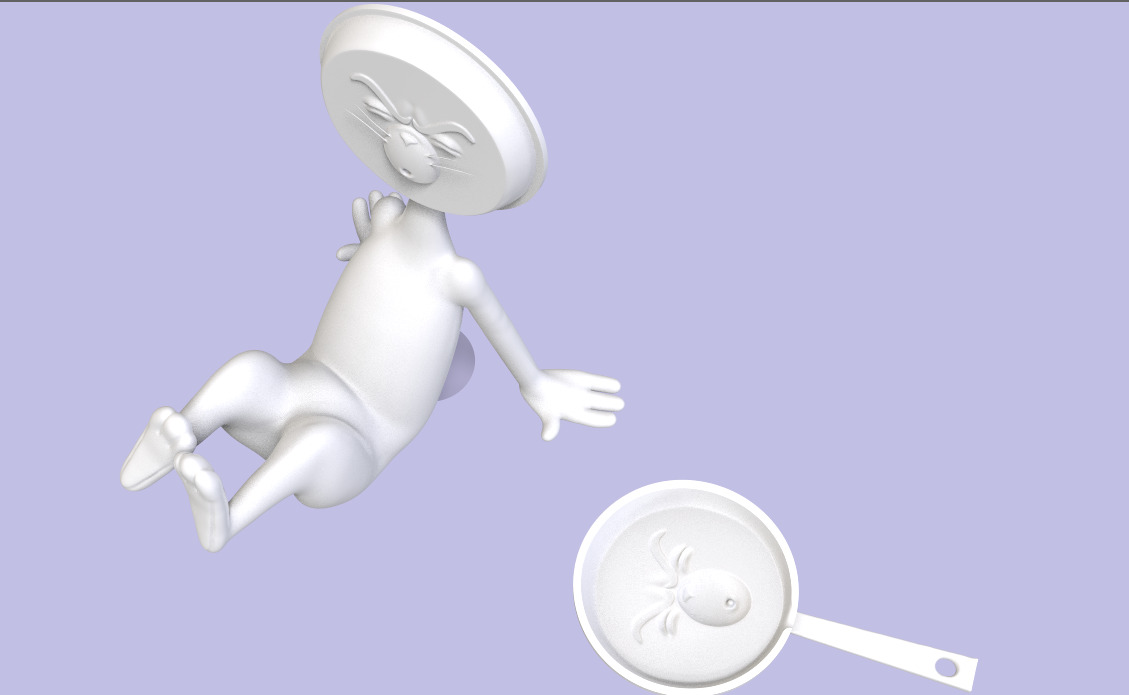 TOM AND JERRY PACK -BALD TOM-TOM PANSHAPED FACE AND STAIRSSHAPED 3D print model_26